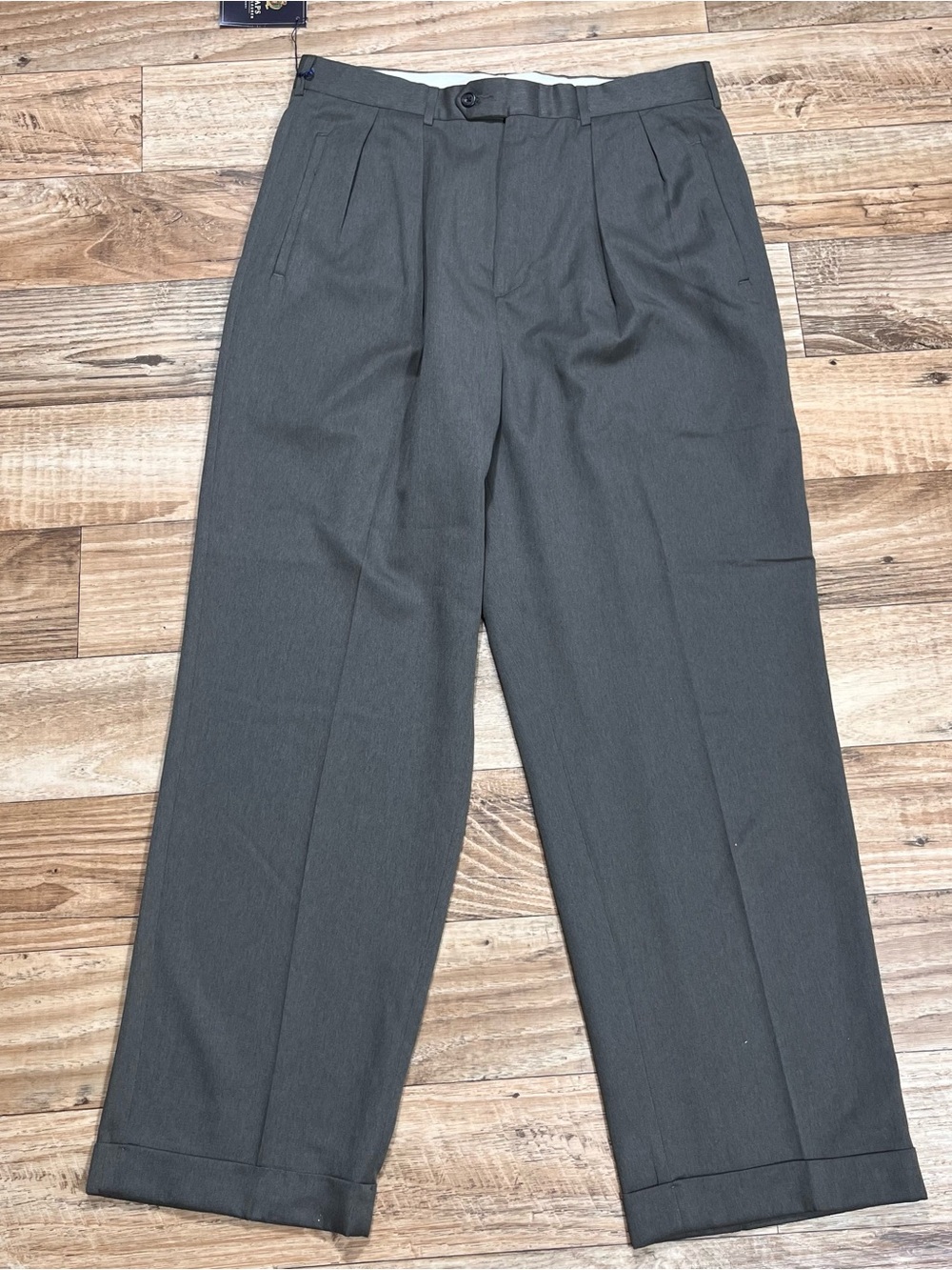 Ralph Lauren Men Dress Pants 34x30 Olive Green Chaps NWT Pleated Preppy Formal